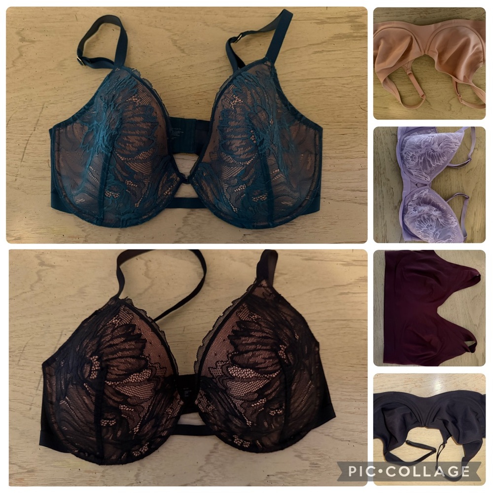 Soma Lace Bra Collection - Black, Blue, Pink, Purple, Burgundy
